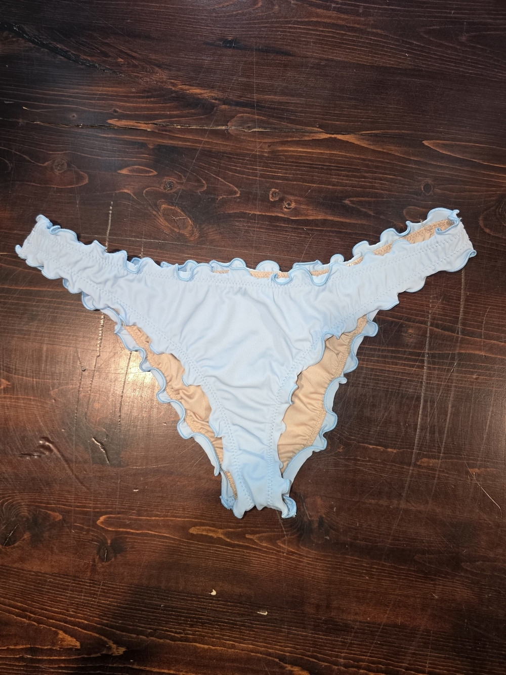 Shade & Shore Light Blue Ruffled Bikini Bottoms | Cheeky Swimwear
